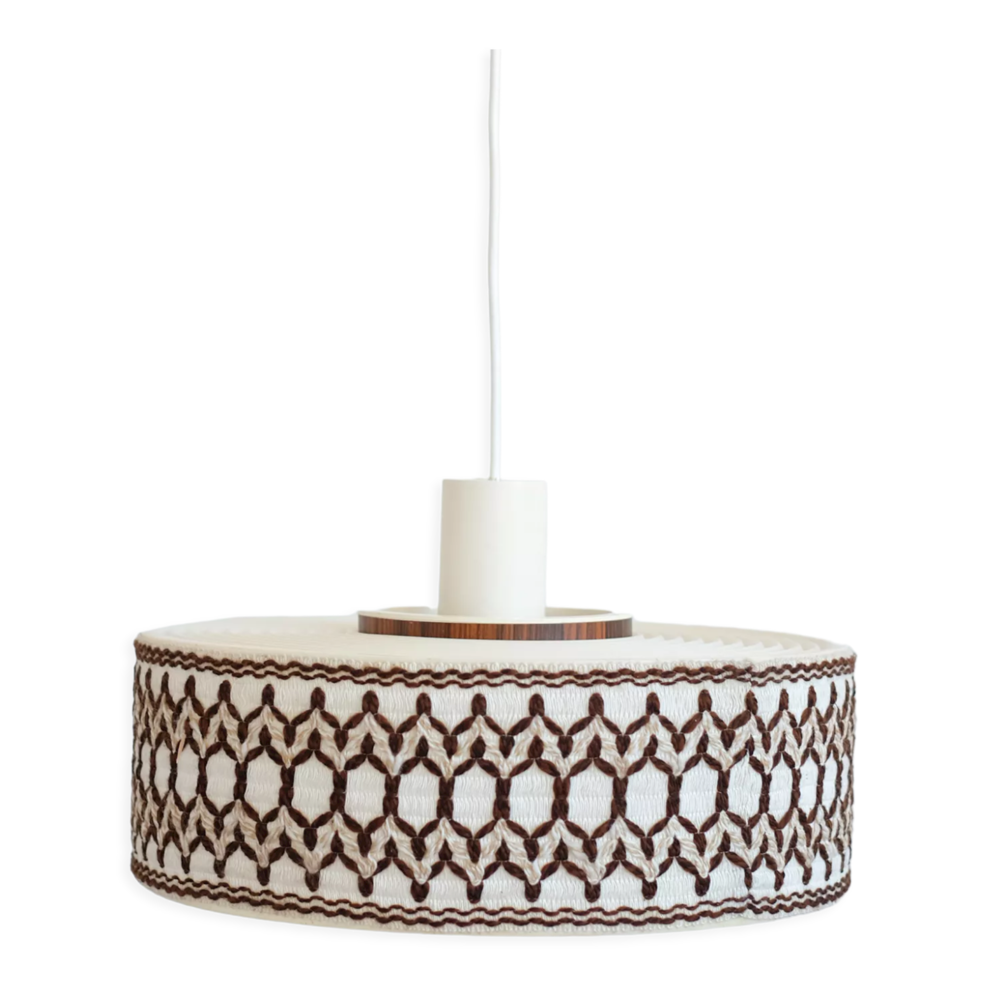 Vintage suspension in pvc, fabric and wool