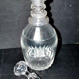 Antique bistro carafe in vintage cut glass, height 28cm