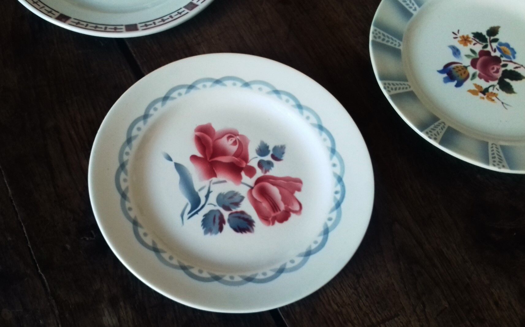 6 plates Digoin Sarreguemines Badonviller Marinette