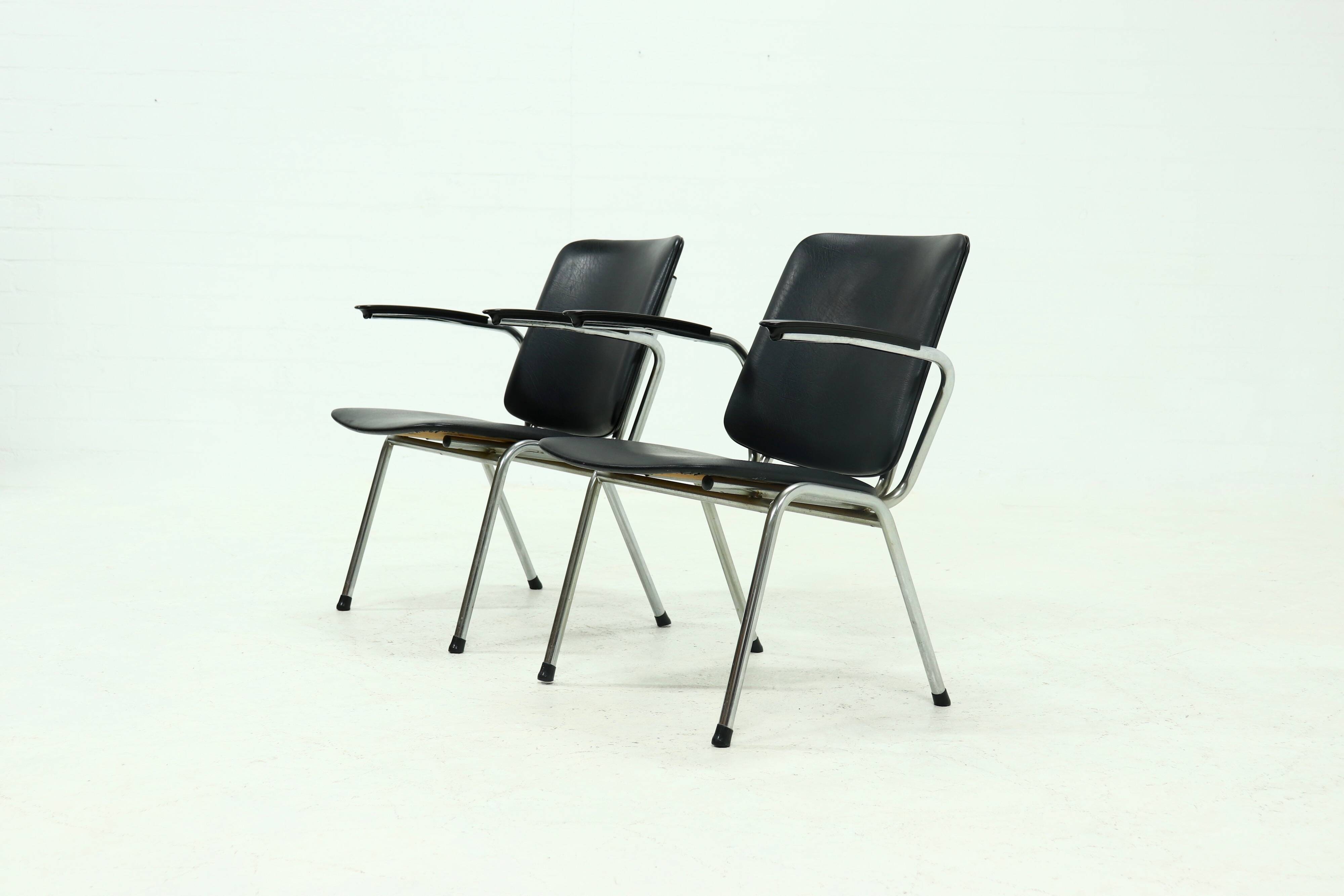 Set of 2 Tubular Armchairs by Gebroeders de Wit 1960s