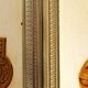 19th Century Italian Six-Panel Painted Wood Folding Screen in Gilt Bronze Frame