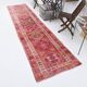 3x12 Vintage Pink & Red Turkish Runner Rug, Super Soft Rug, 86x378Cm