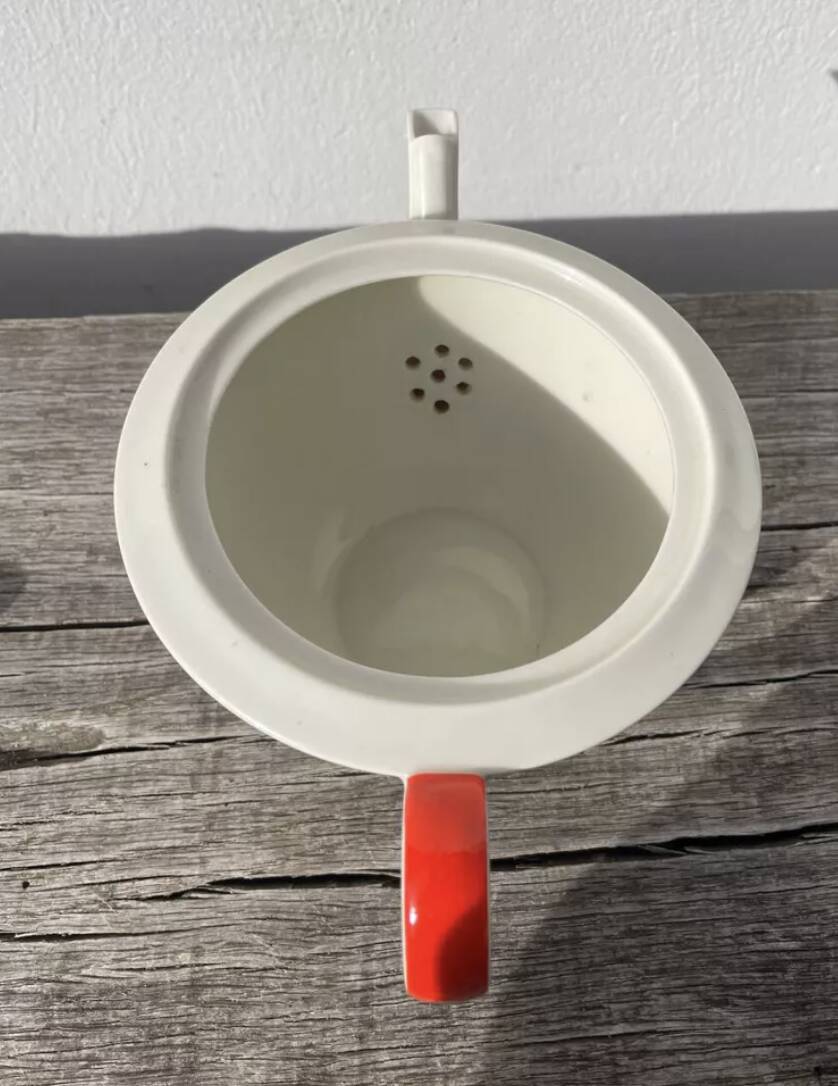 White Limoges porcelain teapot