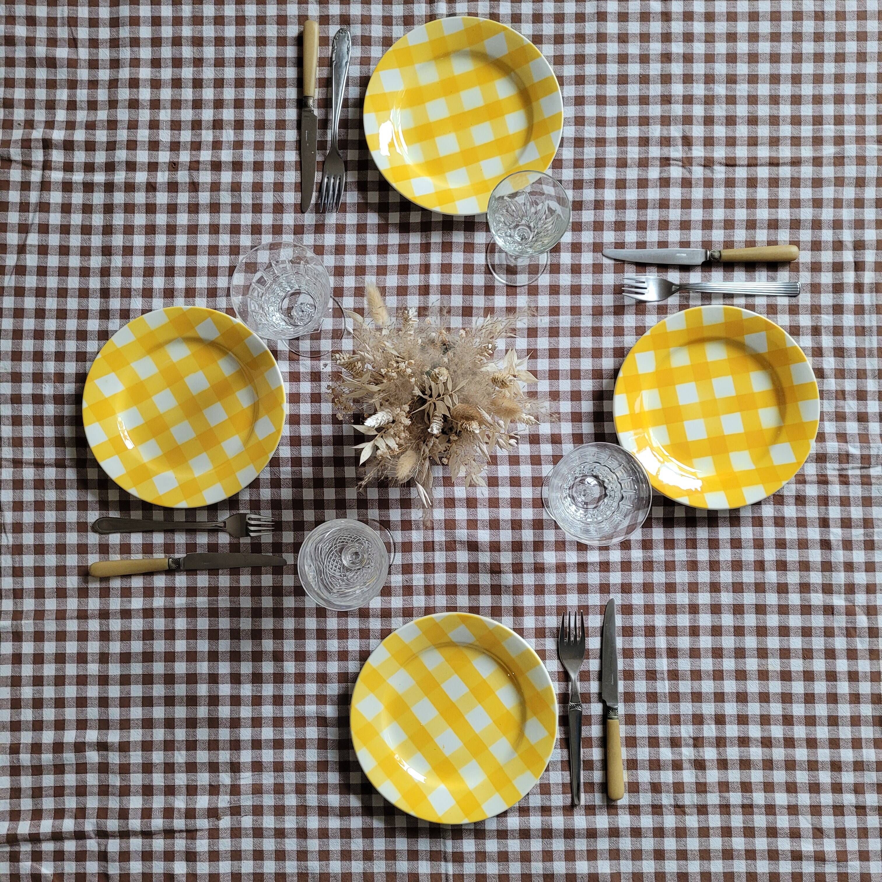 La Redoute x Selency set of 4 yellow dessert plates