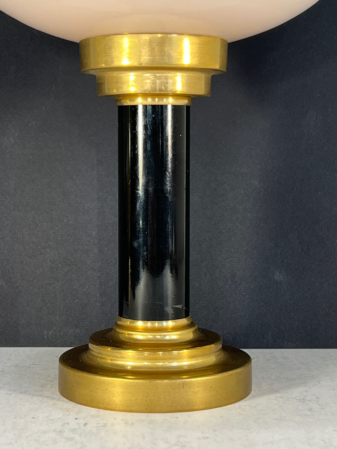 Lampe de chevet ou à poser art-déco • Verre ancien & Laiton patiné