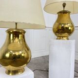 Pair of large vintage brass lamps