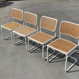 Set of 4 Cesca b32 model chairs in white