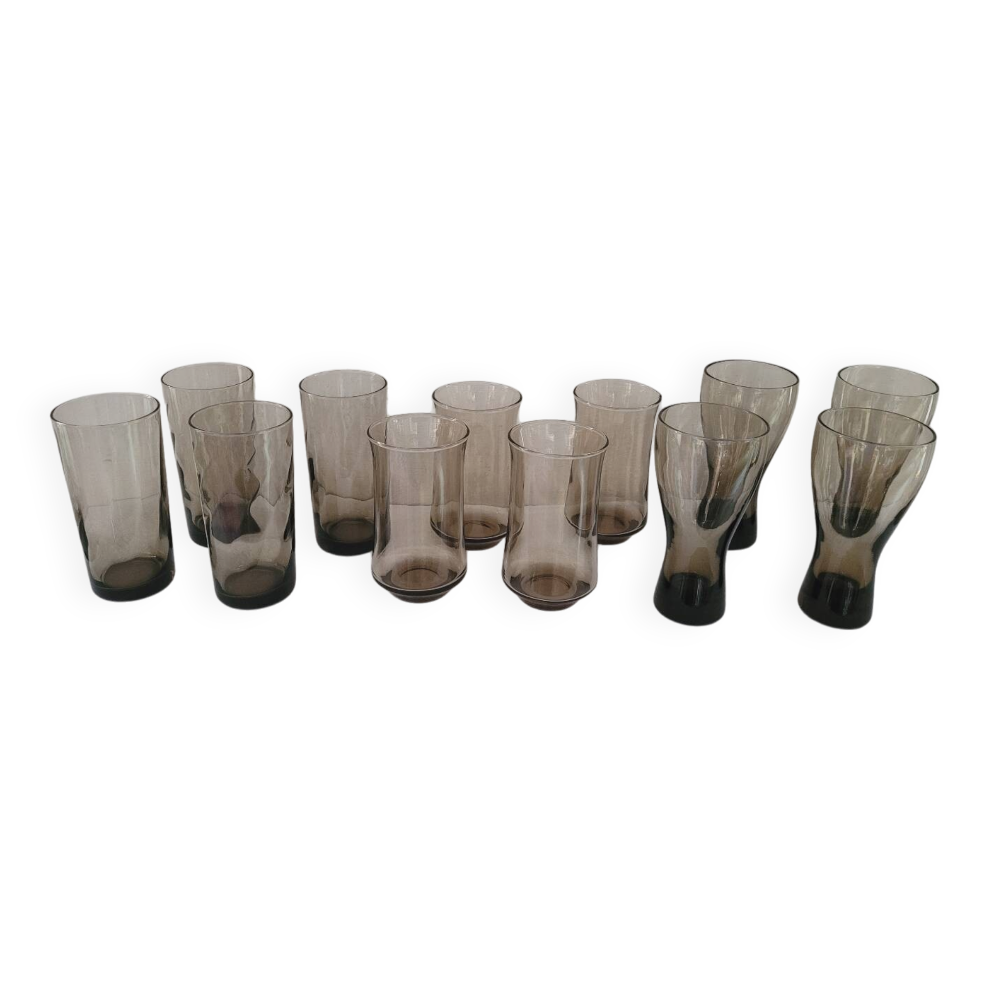 Set of 12 80's long drink glasses