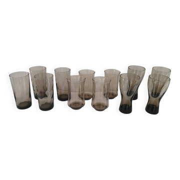 Set of 12 80's long drink glasses