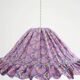 Emilia "purple shell flowers" conical textile suspension with flounce