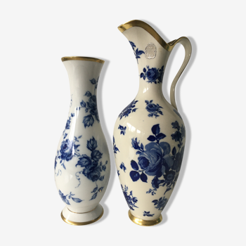 Bavaria porcelain vases gilded with fine gold
