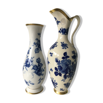 Bavaria porcelain vases gilded with fine gold