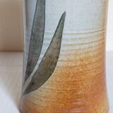 Vintage enameled stoneware potter's diabolo vase