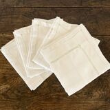 5 serviettes anciennes ajourées en crêpe de coton