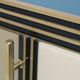 Mid-Century Modern Style Wood Colored Glass and Brass Italian Sideboard