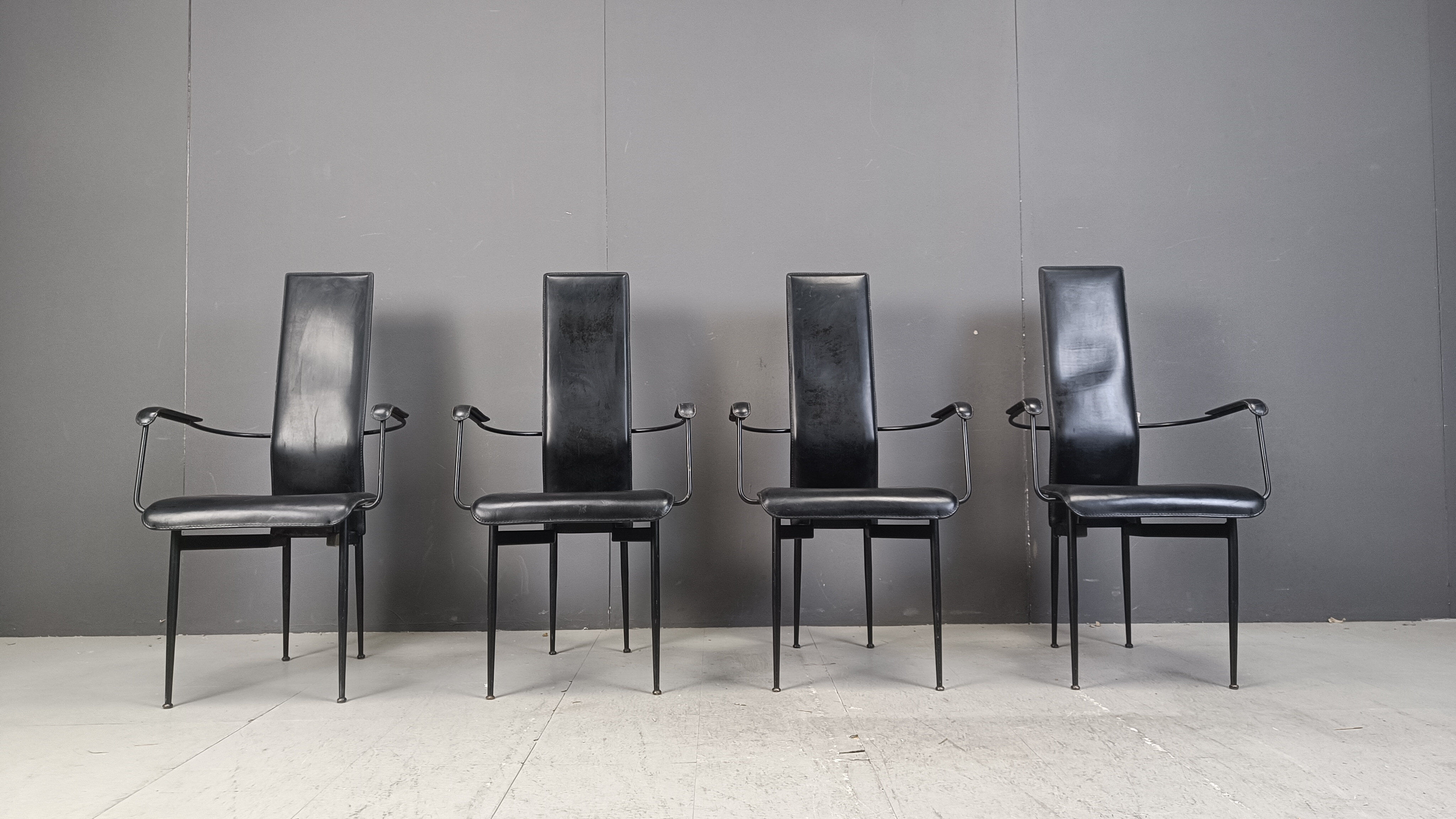 Vintage S44 dining chairs by Giancarlo Vegni for Fasem, set of 4, 1980