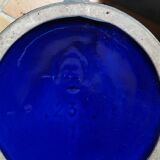 Cache pot art déco bleu cobalt doré à l'or fin