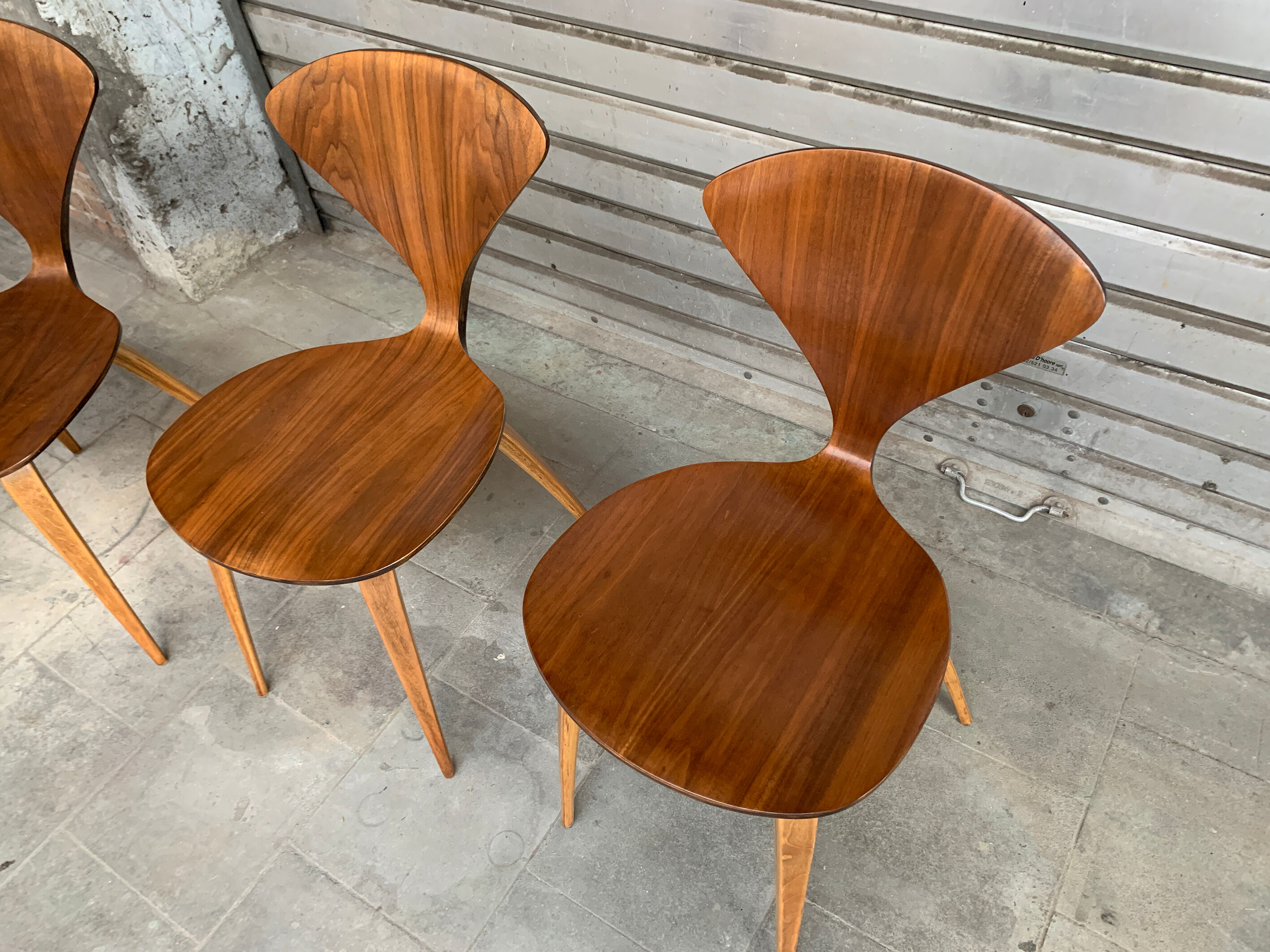 Series of 6 Norman Cherner chairs for Plycraft USA in teak, 1960s