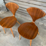 Series of 6 Norman Cherner chairs for Plycraft USA in teak, 1960s