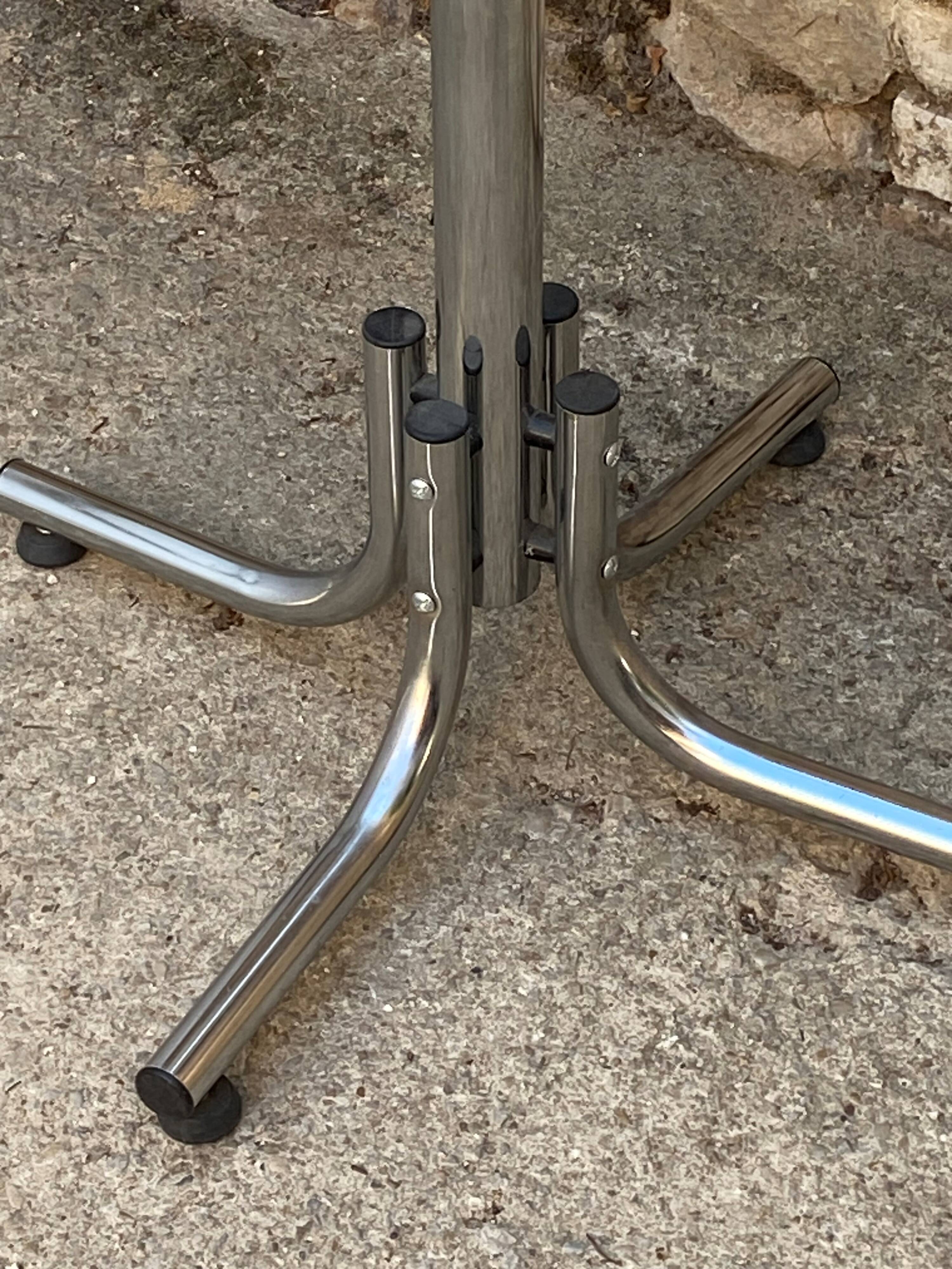 Vintage 1970s chrome metal coat rack