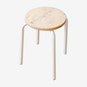 Wooden and metal stool