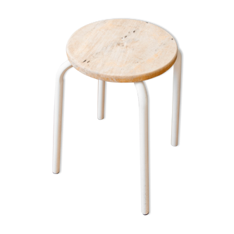 Wooden and metal stool