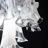 Great Design Murano Glass White Chandelier “Calle” by Venini, 1970