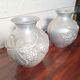 Pair of Art Deco vases in aluminium Signed