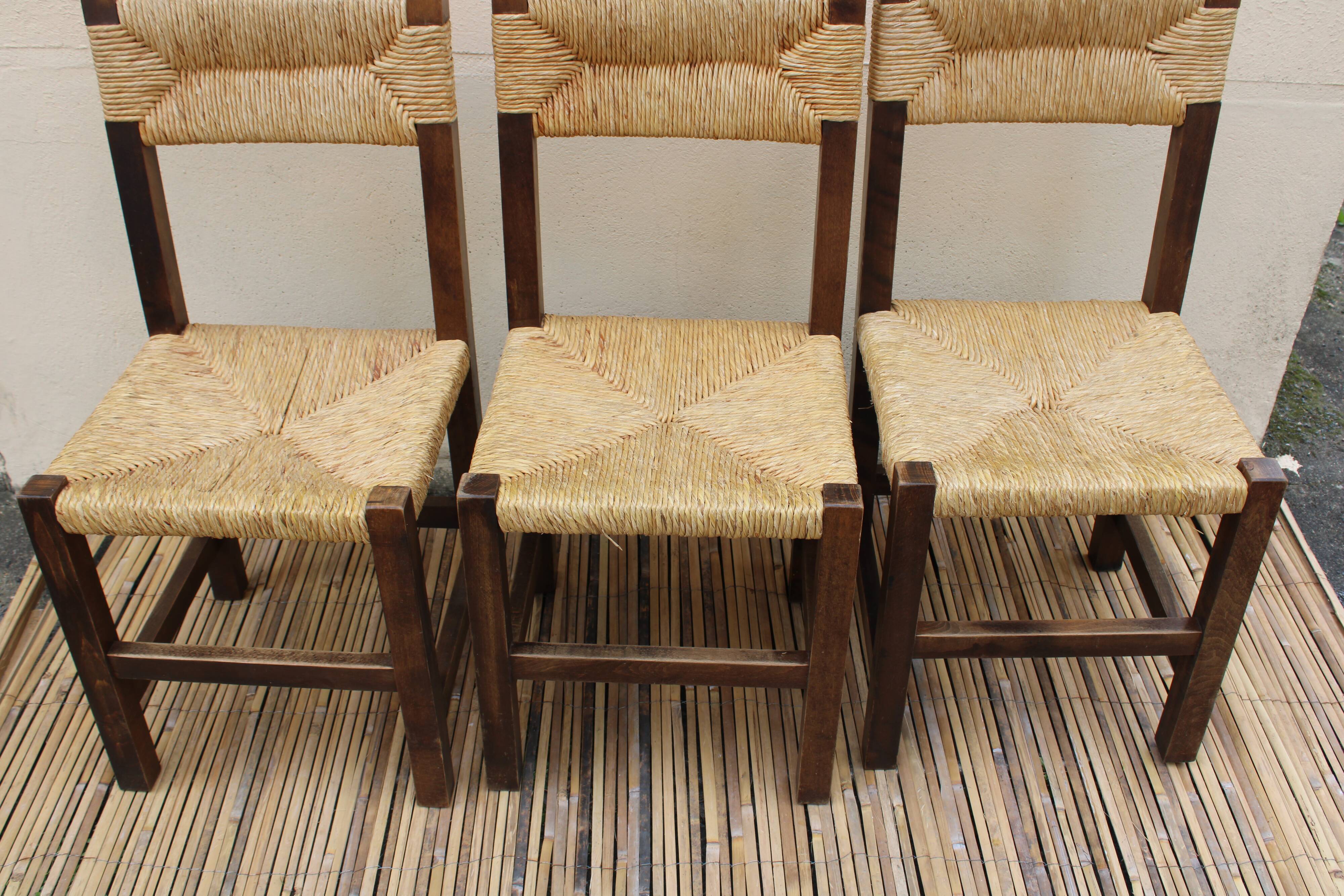 Trio of mulched chairs
