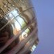 Old vintage brass floral frieze pot cover