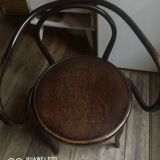 Curved wooden office armchair, Konh edition in Austria