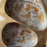 XL butterfly-shaped brass cloisonné trinket tray