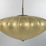 Lampe suspendue en forme de cocon OVNI du milieu du siècle avec laiton dans le style d'Achille Castiglioni, années 1960
