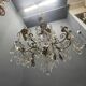 Large Florentine Tole Chandelier with Murano Glass Flowers, Italy, 195