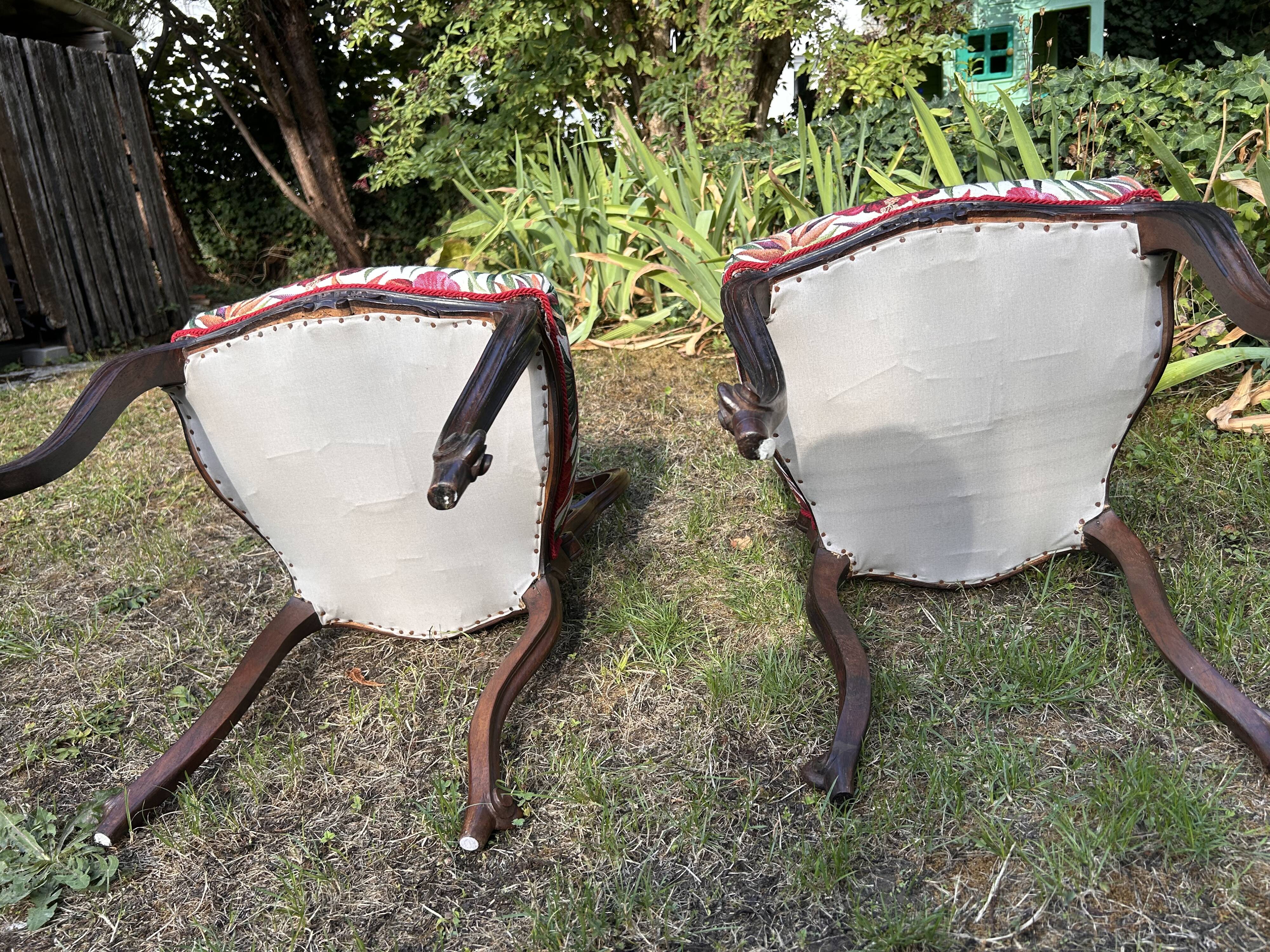 Antique walnut chairs