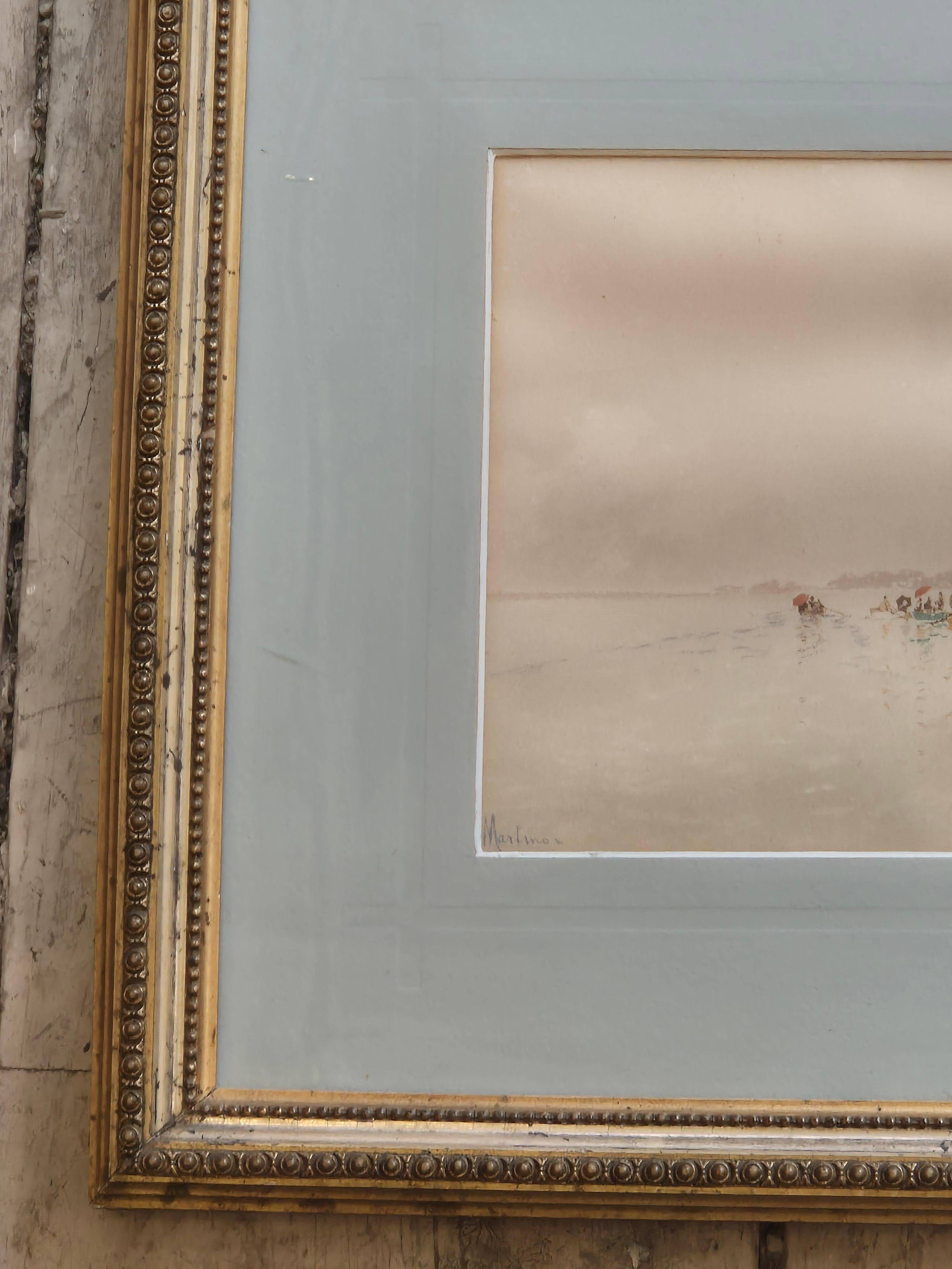 Edoardo De Martino (Italy 1838-1912), Off the Isle of Wight, watercolour, 1863