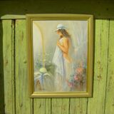 Pair of paintings with feminine decoration