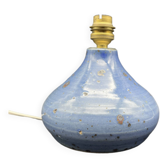 Pied de lampe boule gres pyrite bleu vintage
