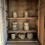 Old workshop furniture, 2 bodies with drawers and a cupboard.