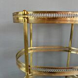Table, Rolling Bar, Gilded Brass Serving Trolley, 1960s, 20th Century