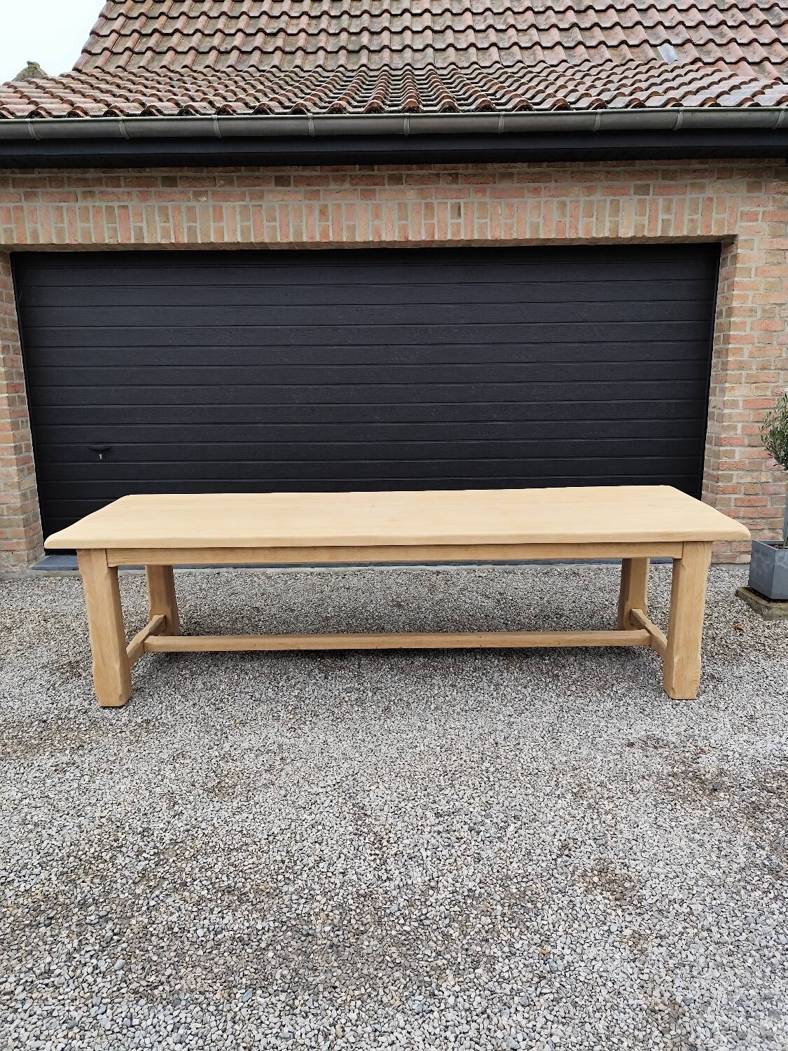 XXL farm table 2m80 + 2 solid oak benches
