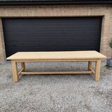 XXL farm table 2m80 + 2 solid oak benches