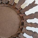 Gilded wooden sun mirror with glazing beads