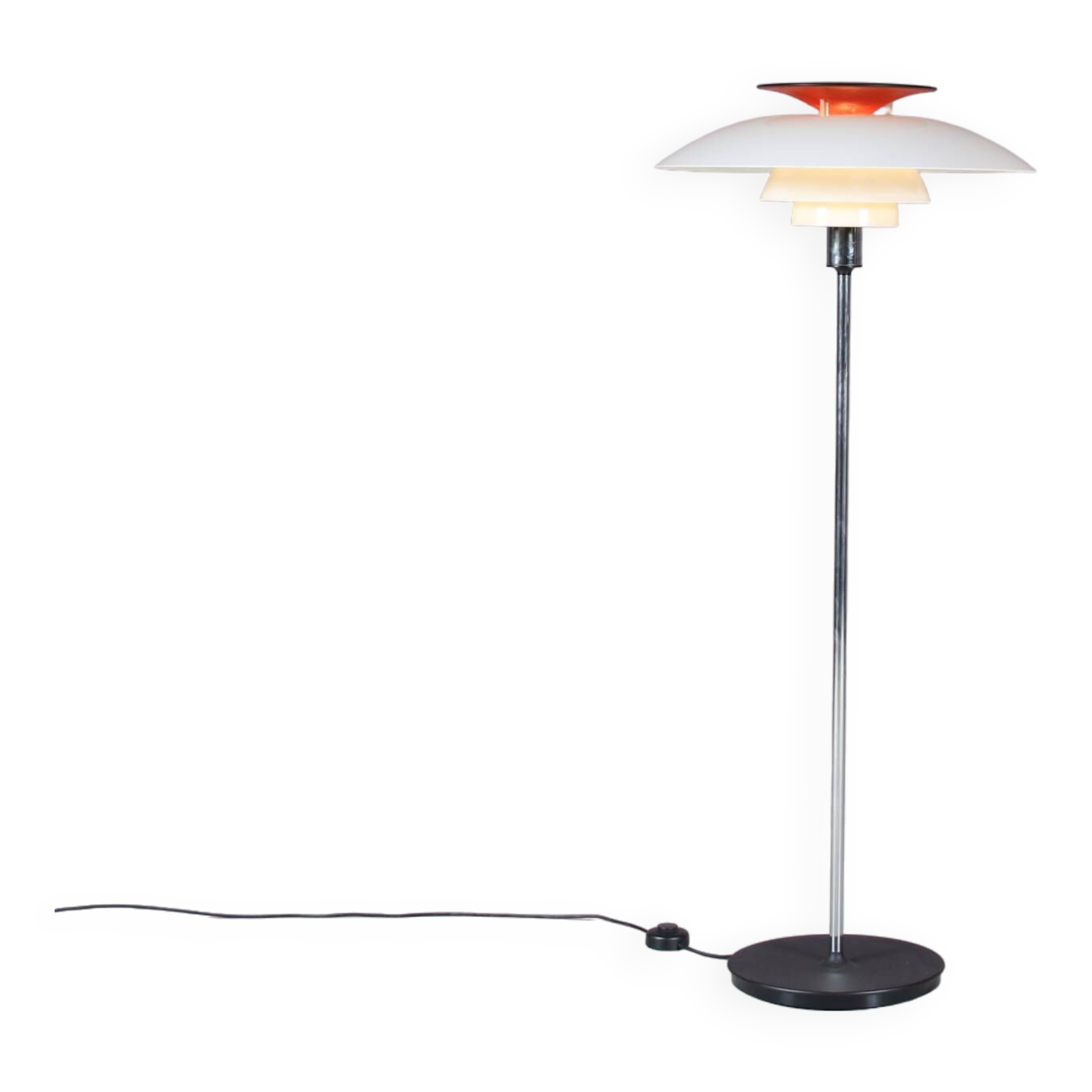 Poul Henningson "PH80" floor lamp from the 1970s for Louis Poulsen, Denmark.