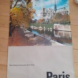 Poster Paris Notre-Dame quais de Seine 60s