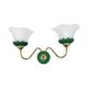 Preciosa double wall lamp | czechoslovakia 1980s | malachite glass | brass