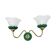 Preciosa double wall lamp | czechoslovakia 1980s | malachite glass | brass