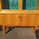 Small high sideboard - sideboard - wood - glass - vintage