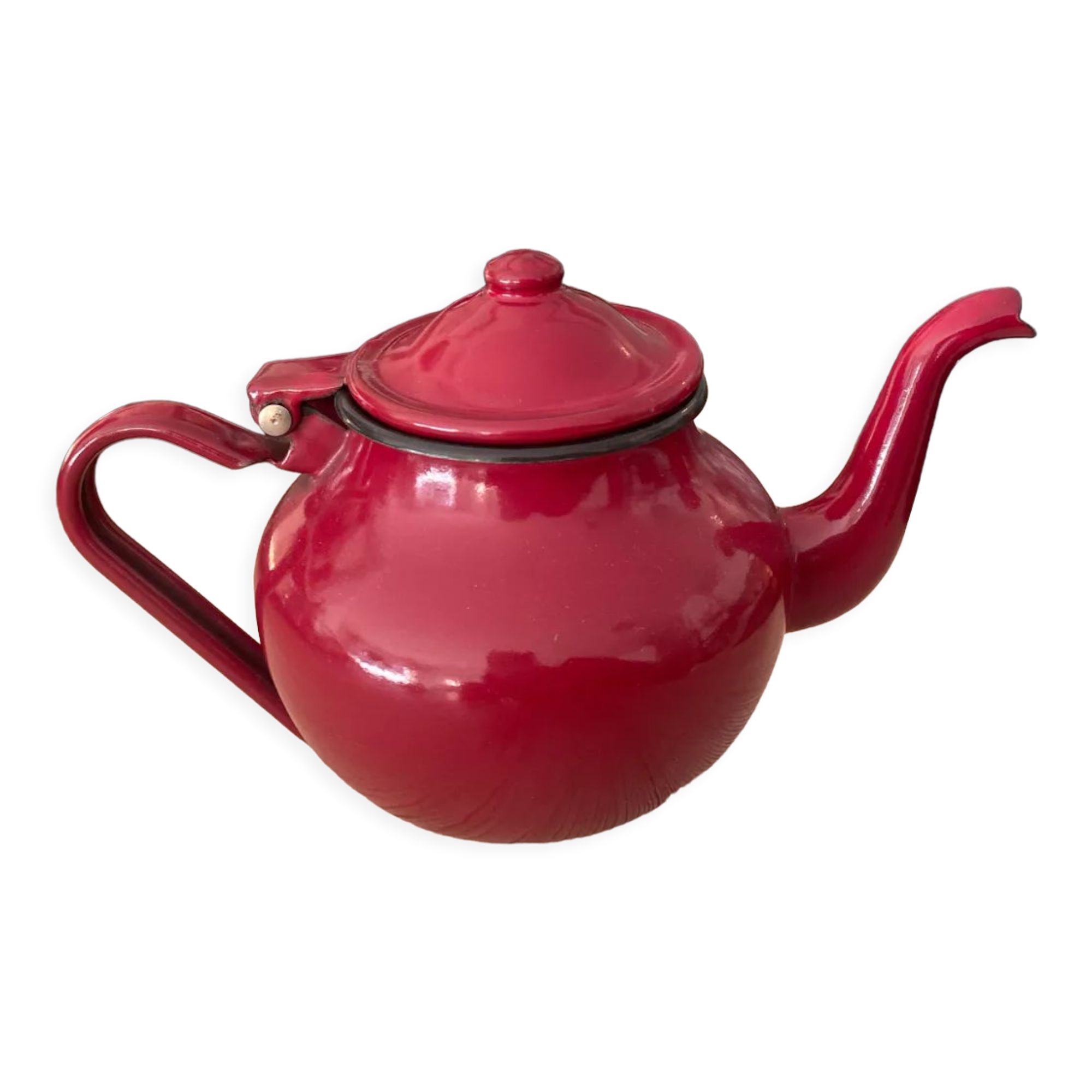 Burgundy glazed teapot
