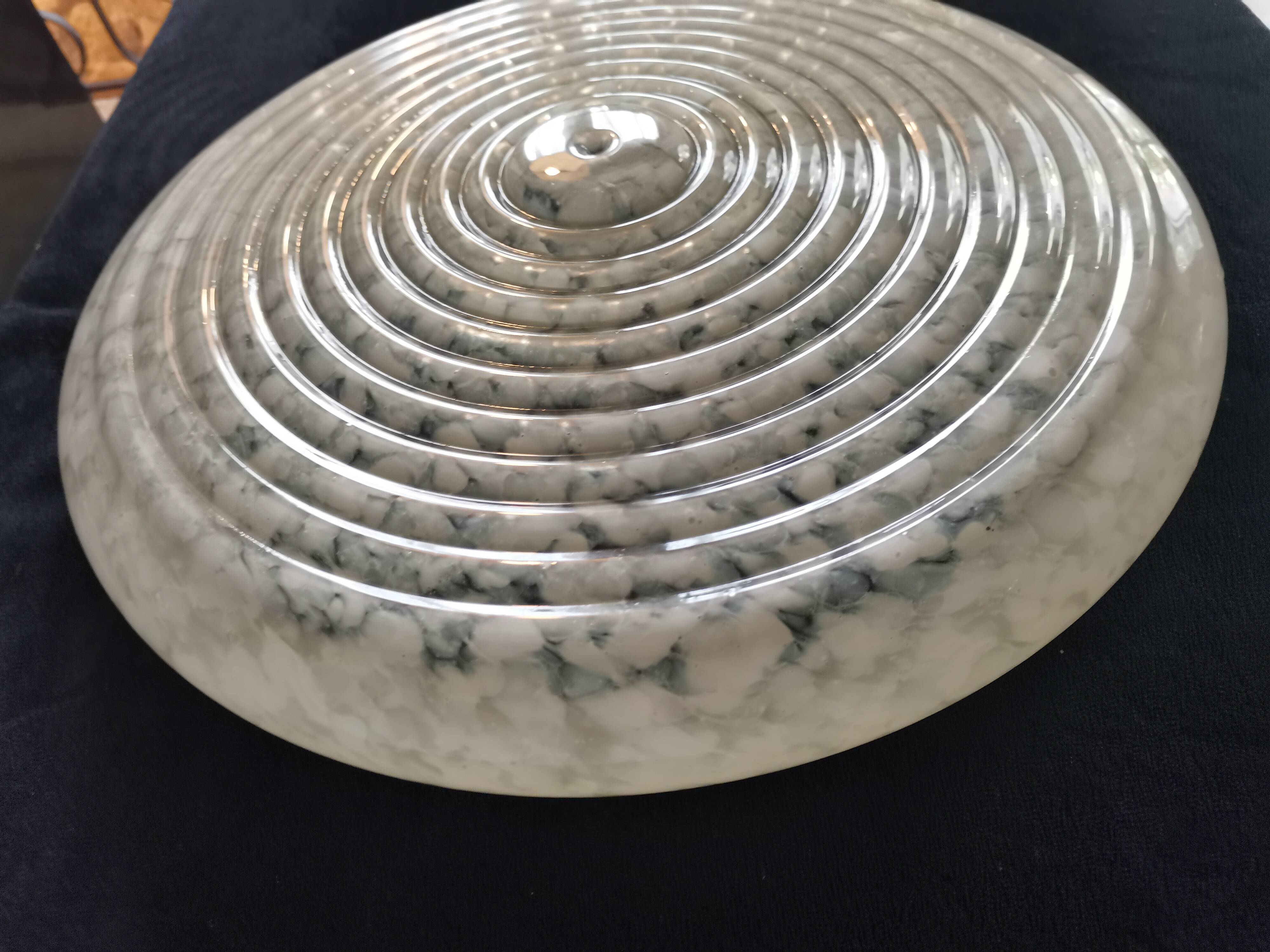 globe verre de clichy blanx pour lustre art déco